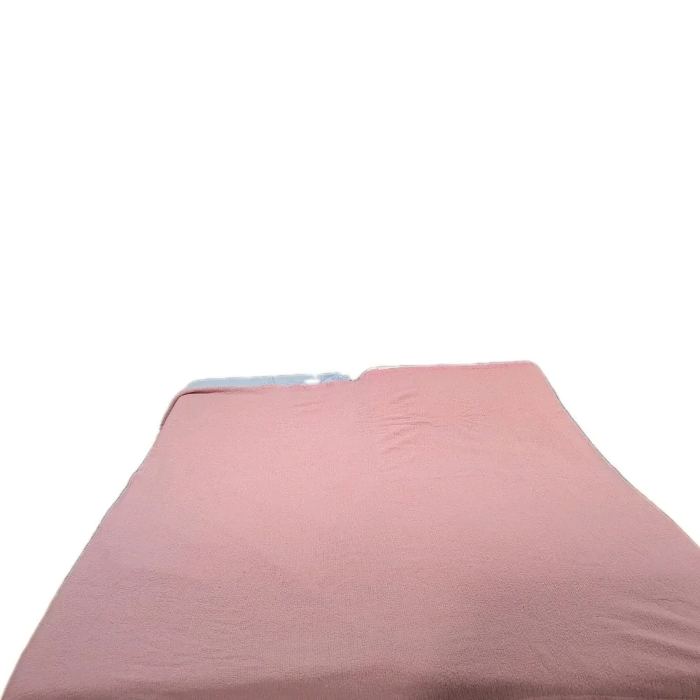 Vtg Acrylic Waffle Weave‎ Blanket King Size Pink Satin Trim All Around 92 X 77